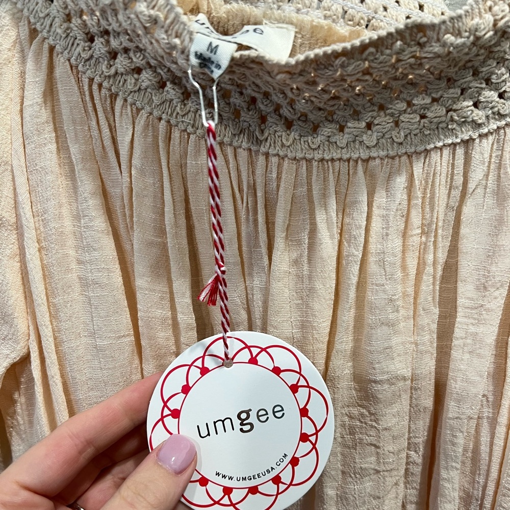 Off the shoulder cream top